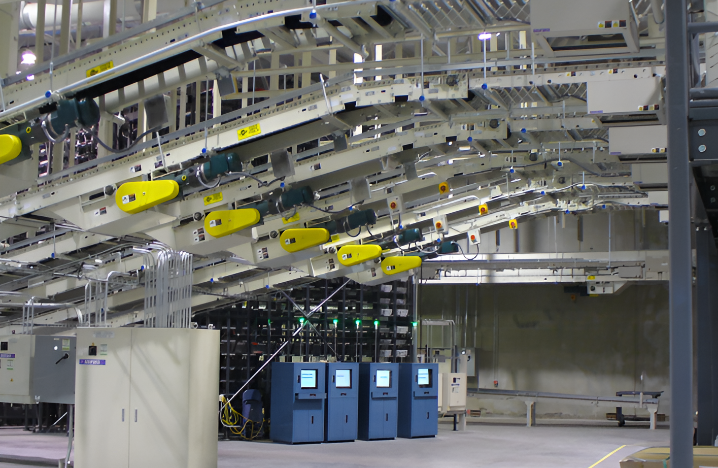 Multi line elevated conveyor system